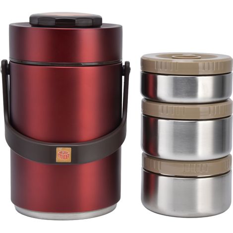 Boîte-repas isotherme 2.3L en acier inoxydable 304, 3 compartiments étanches pour travail et voyage (1/5)
