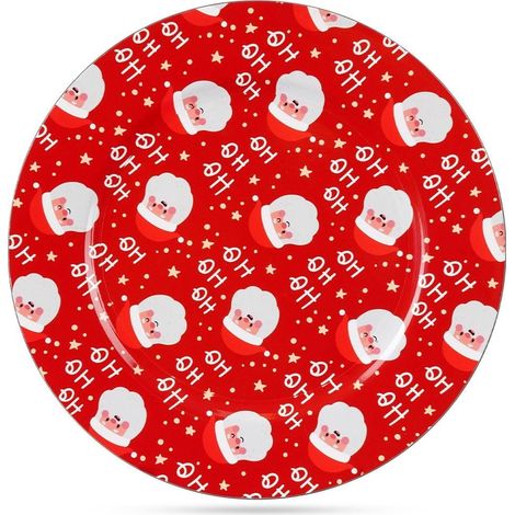 Sottopiatto rosso di Babbo Natale 33 cm (1/5)