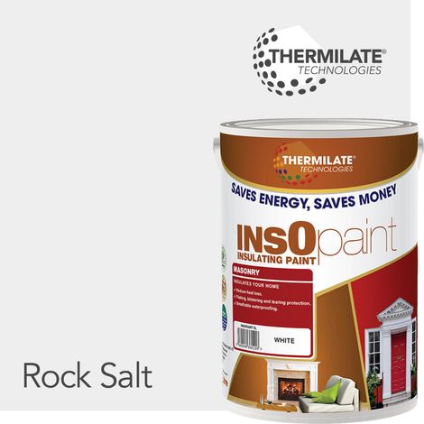 InsOpaint Exterior Masonry Paint - Heat Reflecting, Insulating & Weatherproof Exterior Wall Protection - Rock Salt - 5L (1/5)