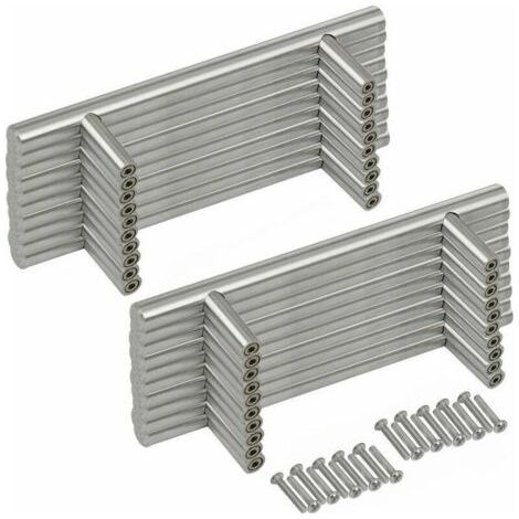 20PCS Poignée Bâton De Porte T- Bar Cuisine Porte Meuble Poignées Acier Inoxydable - Entraxe 96 mm