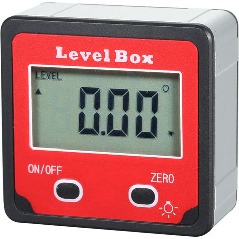 Boîtier Niveau Numérique Afficheur LCD Équerre Électronique Inclinomètre Aluminium Coffret avec Rétroéclairage Plage 4x90°