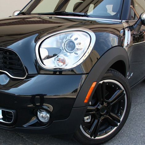 Jeffergarden 2 pièces phare anneau garniture lunette ABS Chrome gauche droite remplacement résistant aux rayures pour Cooper R60 Countryman-DOU
