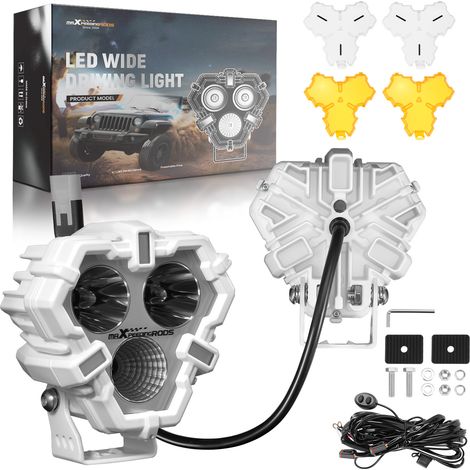 5"Pollici LED Light Bar Pods Driving Lights White Amber DRL for Fuoristrada (1/5)