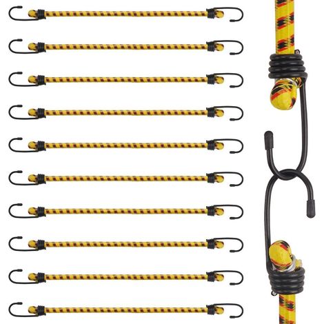 10x Spanngummis 40cm mit Haken, elastische Gepäckspanner für Auto & Fahrrad