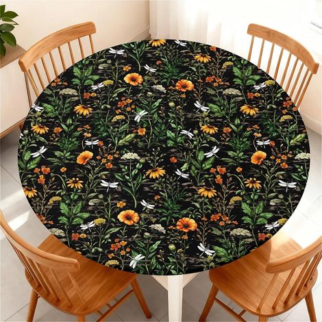 Nappe lavable 90 cm ronde, imperméable et antitache, avec élastique