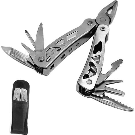 Outils Multifonction de Randonnée Camping Pince Multifonctions de Bricolage Acier Inoxydable Multitools 12 en 1 Pliant Poche avec Tournevis Couteau Ouvre-Bouteille pour Extérieur Survie (1/5)
