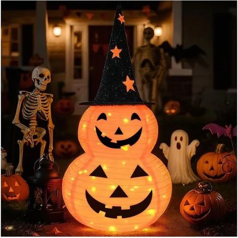 Décoration citrouille d'Halloween - Citrouille lumineuse à plusieurs niveaux (avec 50 LED) - déale pour les jardins et les fêtes (1/5)