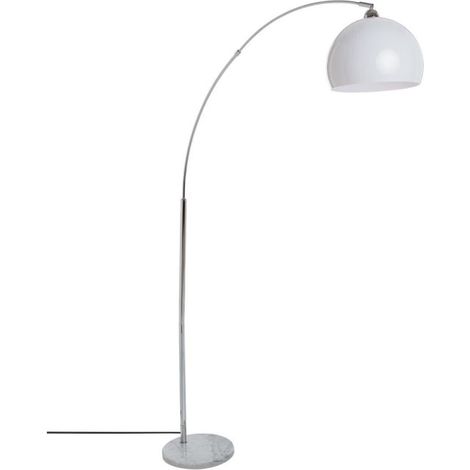 Lampadaire Métal Design "Boule" 185cm Blanc (1/5)