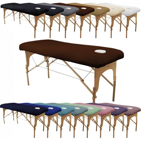 Drap housse de protection en éponge pour table de massage - Marron foncé - Vivezen