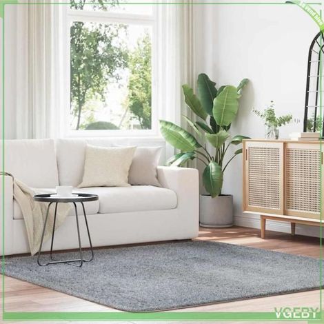 4102882 Tapis shaggy à poils longs NAVARRA gris clair 200x200 cm (1/5)