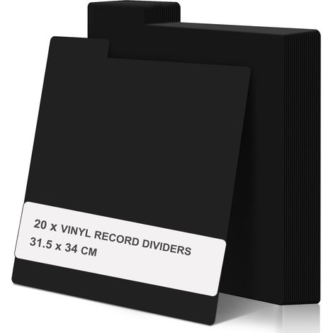 20 pièces de séparateurs de disques vinyles, séparateurs de disques en plastique 31,5x34 cm avec onglets, organisateurs LP réutilisables pour album vinyle vierge DIY pour l'organisation de LP 33 tours (1/5)