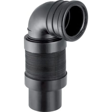 Geberit PE Codo de conexión 90° para WC, extensible, DN 90, 241.521.00.1