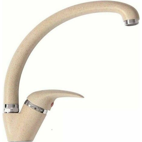 MISCELATORE RUBINETTO CANNA ALTA CURVA LAVELLO MONOCOMANDO CUCINA BEIGE 685