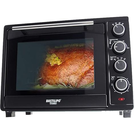 Bastilipo - Forno da tavolo ventilato e girarrosto da 35 litri, 1600W, modello Siena Black (1/3)