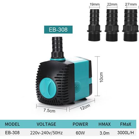 Petite pompe à eau submersible, pompe à eau pour aquarium, pompe de circulation d'eau, pompe à eau pour aquarium, pompe d'aspiration latérale pour aquarium (1/5)