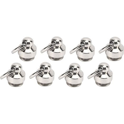200 jeux de rivets de style moine avec anneaux de traction, rivets en cuir fin brillant de 8 mm, adaptés à la confection de vêtements, sacs et chaussures, argent.