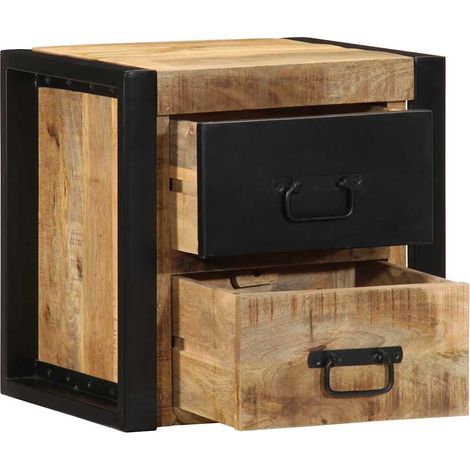 Maison Exclusive - Comodino 40x35x40 cm in Legno Grezzo Massello di Mango (1/5)