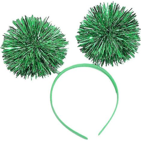 Bandeau à guirlandes et boules rebondissantes pour filles et femmes, diffusion en direct-Green (1/5)