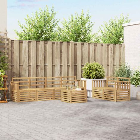 Teenpull – Outdoor-Sofagarnitur 7 Stk. Weiß Massivholz Akazie (1/5)