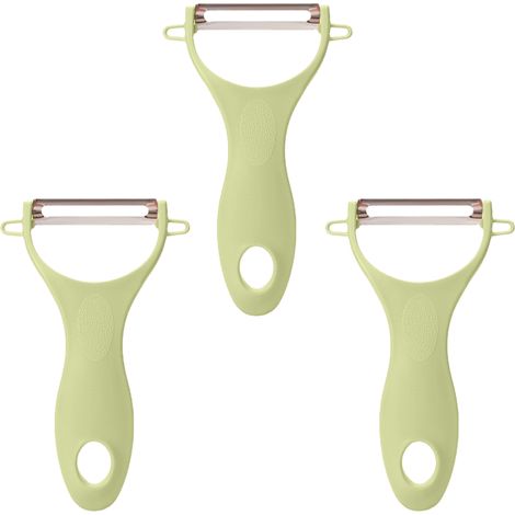 Éplucheuse Légumes - Couteau Éplucheur Inox 3-en-1 Pour Pommes de Terre Carottes Courgettes - Éplucheur Julienne Trancheur Râpeur - Lot de 3 (1/5)