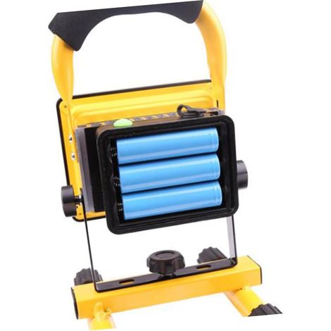 Projecteur Led Rechargeable 30w, Lampe De Travail Portative Étanche, Lumière Rouge Et Bleue Clignotante, Éclairage Extérieur Camping Et Urgence, Avec Chargeur Ac220-240v (1/5)