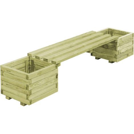 Panchina da giardino con fioriere legno di pino impregnato 020001366