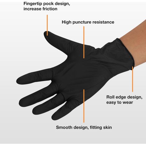 500 gants médicaux jetables sans poudre en latex nitrile pour examens et usage industriel (1/5)