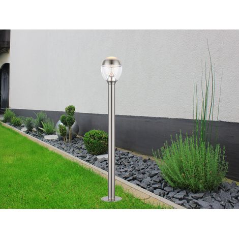 Ausgefallene LED Wegeleuchte CALLISTO aus Edelstahl in Silber, Höhe 99cm