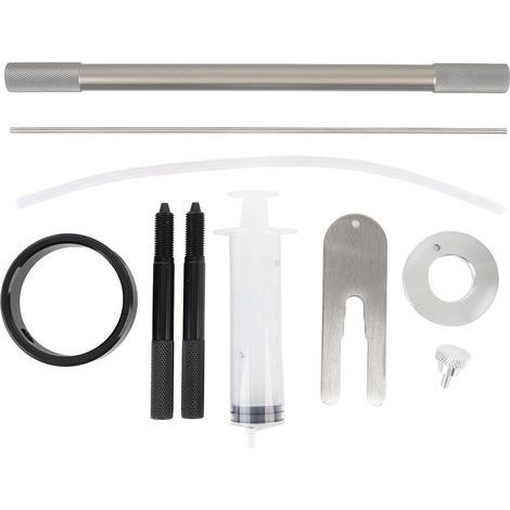 Ortviai Kit d'outils pour entretien de fourche moto – XLB-1123 + MP-1174 + MP-1204-S – niveau d’huile, compresseur de ressort (1/5)