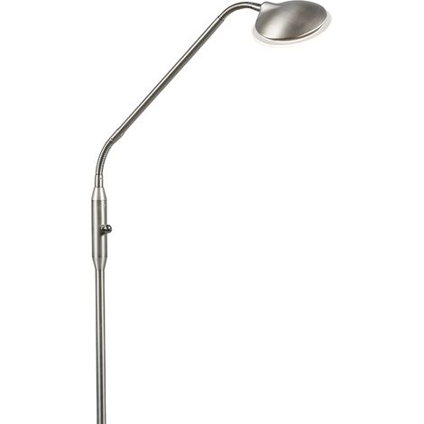 QAZQA + Moderno Lámpara de pie moderna de acero con LED - Eva Acero Alargada Incluye LED Max. 1 x 5 Watt (1/5)
