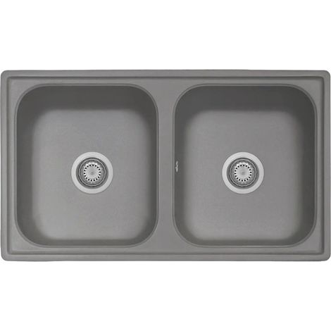 Lavello 86x50 cm 2 vasche croma Samet