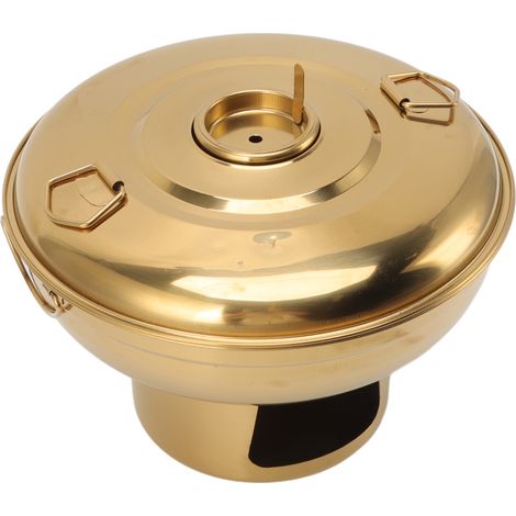 Pot à thé au lait portable en acier inoxydable avec charbon de bois et petite glaçons, or. (1/5)