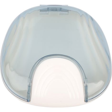 Boîte pour appareil orthodontique, boîte de rangement portable pour dents d'adulte, boîte pour appareils dentaires, boîte pour prothèses dentaires, fond gris et blanc Invisalign (1/5)