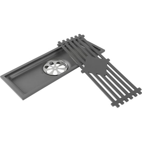 Caniveau de douche rectangulaire en acier inoxydable résistant à la corrosion, 30 cm / 11,8 pouces, pour cuisine, balcon ou hôtel. (1/5)