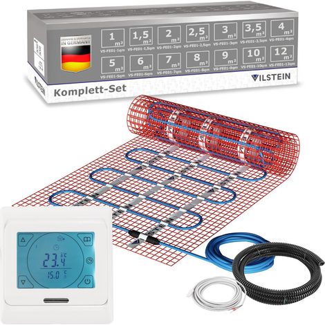 VILSTEIN Elektrische Fußbodenheizung 150W - Komplett-Set - Für nahezu alle Bodenbeläge  1m² - 2m (1/5)