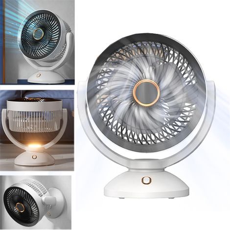 Ventilateur de bureau rechargeable à 4 vitesses - Silencieux, portable, mural, avec veilleuse, idéal pour la maison et le bureau (1/5)