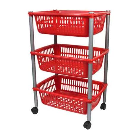 CARRELLO MULTIUSO TRE RIPIANI cm 40x30x85h