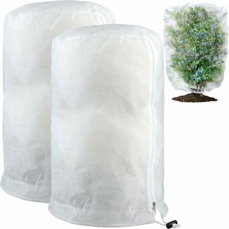 Lot De 2 Housse Hivernage Plante Avec Cordon De Serrage Et Zipper Voile D’hivernage En Polypropylème Housse De Protection Pour Plantes Réutilisable Résistant 240x200cm (1/5)