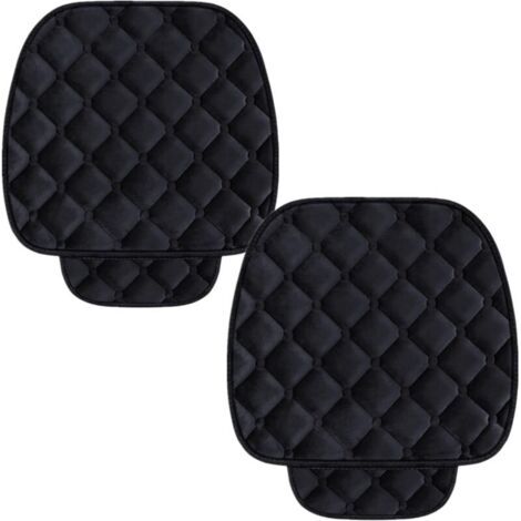 Coussin de Siège de Voiture Housse en Velours pour Arrière Chaise Siège Véhicule Protection Tapis Protection pour Animaux Compagnie (2 Siège Avant, Noir) (1/5)