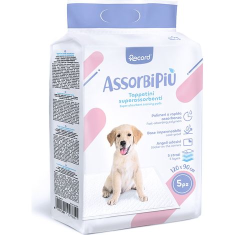 Assorbipiu 5 tappetini assorbenti per cani e gatti 120x90 cm (1/4)