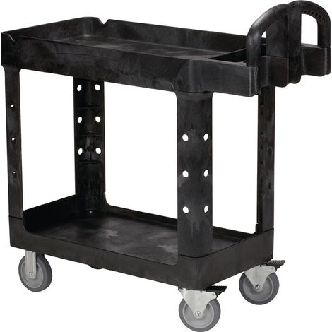 Carrello da tavolo 2 zone di carico L770xP420mm nero Trgf.226kg longheroni / zona di carico PP