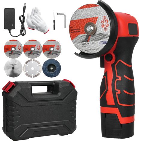 Amoladora angular inalámbrica, 7000 rpm, batería de 16,8 V y 2000 mAh + disco de amolar (1 unidad)