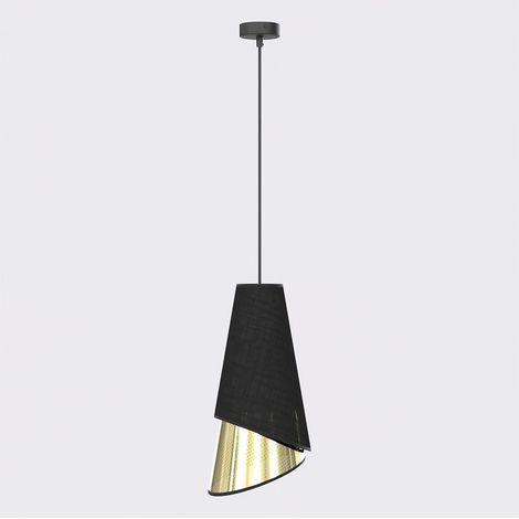 Lampada a sospensione MODA in acciaio nero e oro (1/5)