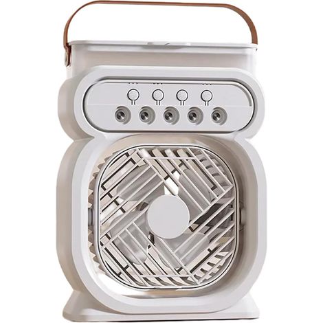 Ventilateur de climatisation portable, son doux, grande capacité, batterie, trois vitesses, chaud, trois en un, climatiseur ABS, blanc (1/5)