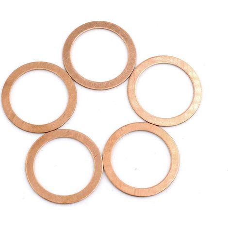 5pcs Joint Cuivre 27mm Dia Interne Rondelle Cuivre joint étanchéité Raccord Bagues (1/2)