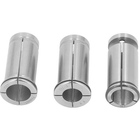 Mandrin de serrage C25 en acier haute carbone, lot de 3 pinces 16/18/20 mm, queue droite, pour perçage et gravure (1/5)