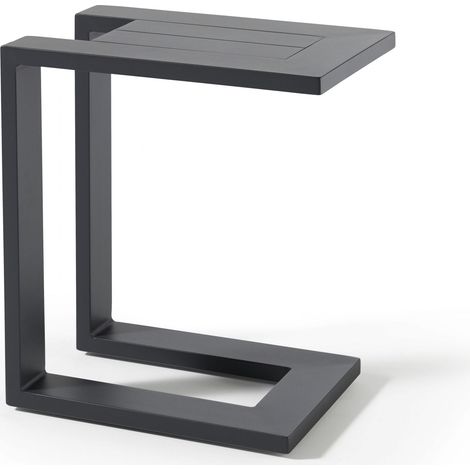 Tablette pour bain de soleil en aluminium gris