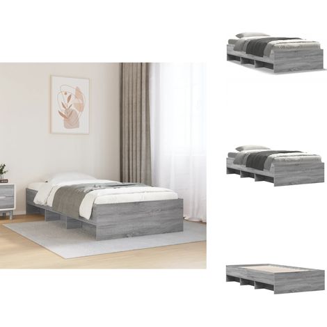 Cadre de lit sans matelas sonoma gris 90x190 cm - Cadre De Lit - Cadres De Lit - Meuble De Chambre À Coucher - Lit (1/5)