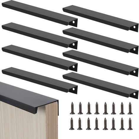 Set di 8 maniglie a scomparsa da 250 mm, in lega di alluminio, per armadi e cassetti. (1/5)