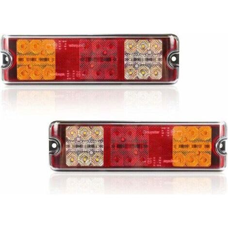 2 Feux Arrière Remorque LED 12V Homologués E 5 Fonctions Freinage Clignotant Recul Position Catadioptre Étanche (1/4)